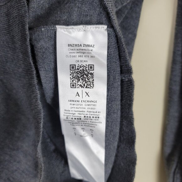 Armani Exchange Gray Wool Sweater Size L - Picture 8 of 12